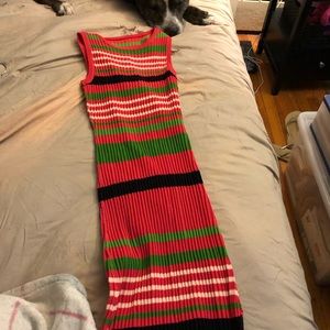 Winter multi stripe column dress